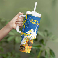 Stand For Ukraine Tumbler With Handle Dove Of Peace Sunflower