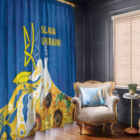 Stand For Ukraine Window Curtain Dove Of Peace Sunflower
