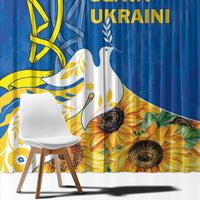 Stand For Ukraine Window Curtain Dove Of Peace Sunflower