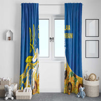Stand For Ukraine Window Curtain Dove Of Peace Sunflower