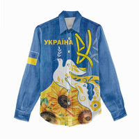 Stand For Ukraine Women Casual Shirt Dove Of Peace Sunflower