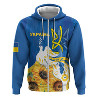 Stand For Ukraine Zip Hoodie Dove Of Peace Sunflower