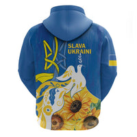 Stand For Ukraine Zip Hoodie Dove Of Peace Sunflower