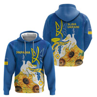 Stand For Ukraine Zip Hoodie Dove Of Peace Sunflower