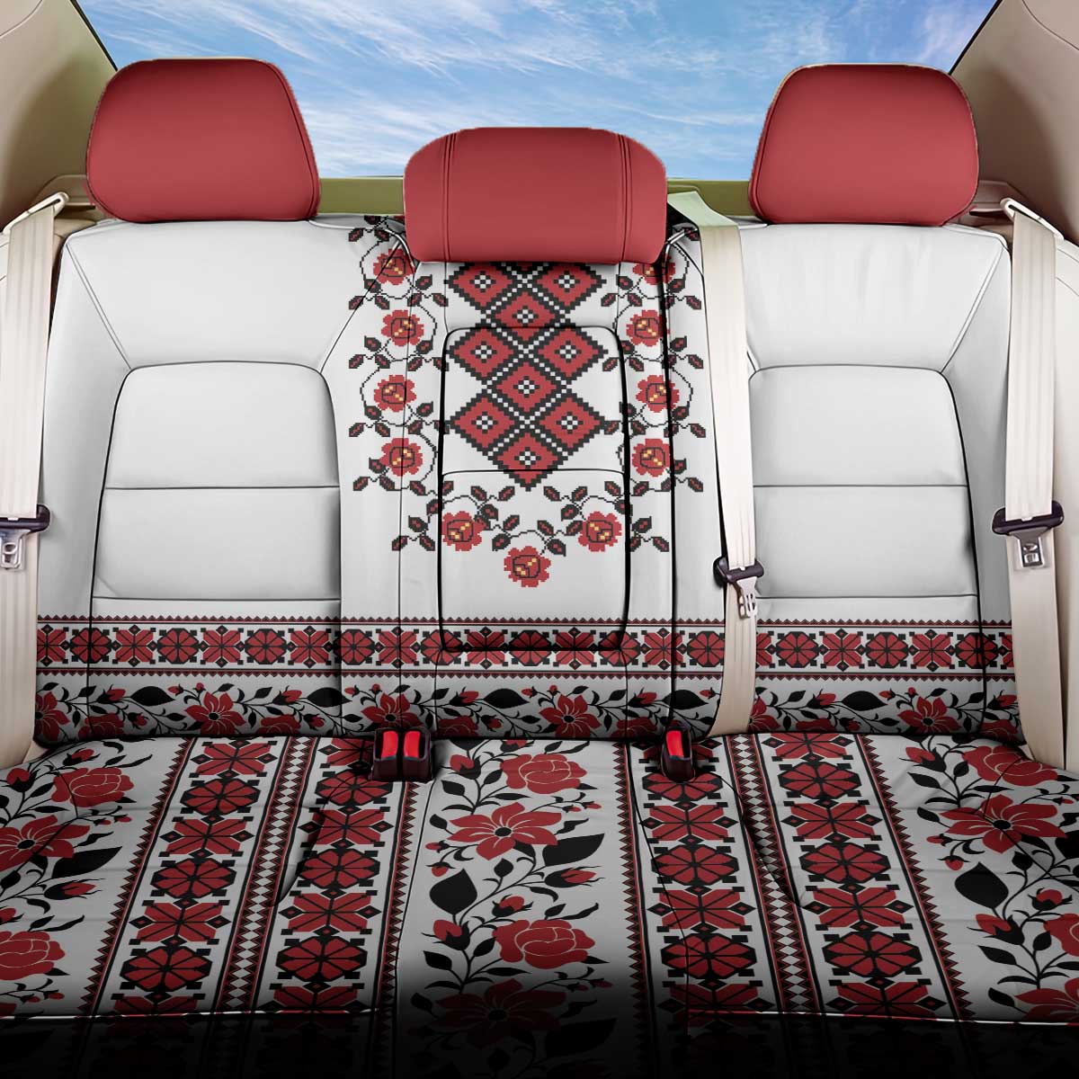 Ukraine Back Car Seat Cover Ukrainian Traditional Folk Patterns