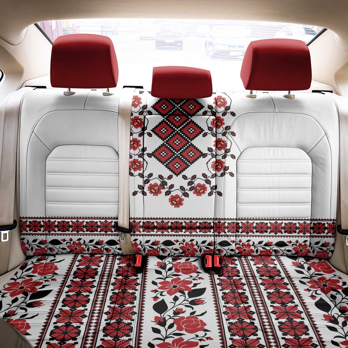 Ukraine Back Car Seat Cover Ukrainian Traditional Folk Patterns