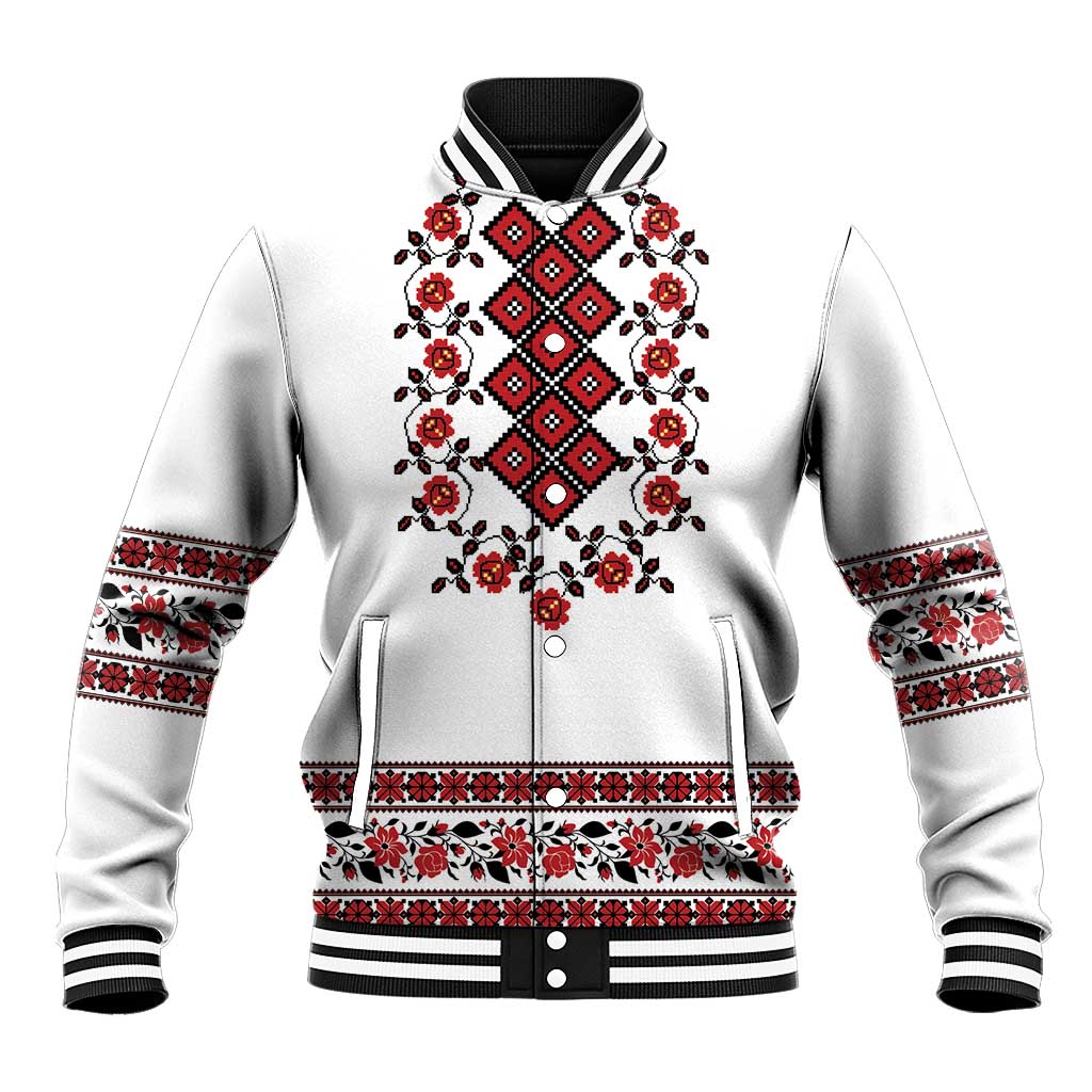 Ukraine Baseball Jacket Ukrainian Traditional Folk Patterns