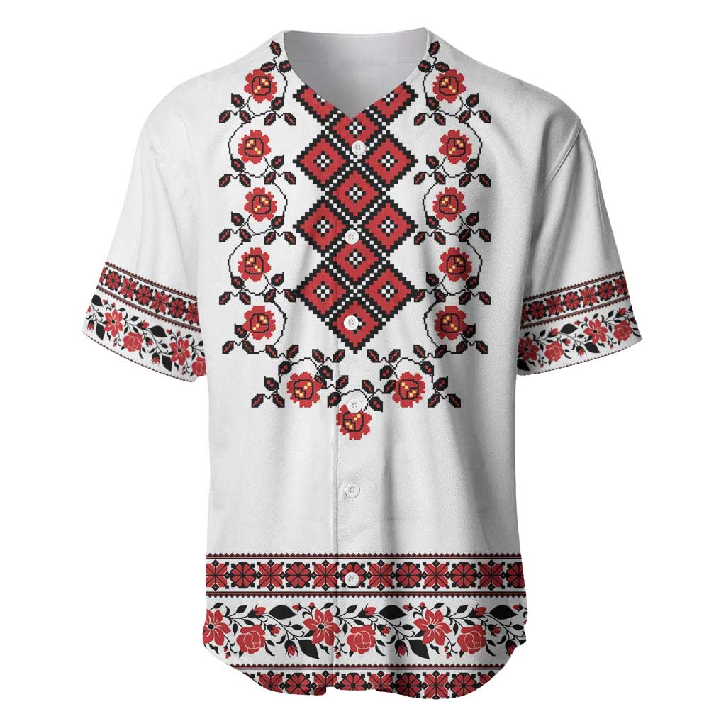 Ukraine Baseball Jersey Ukrainian Traditional Folk Patterns
