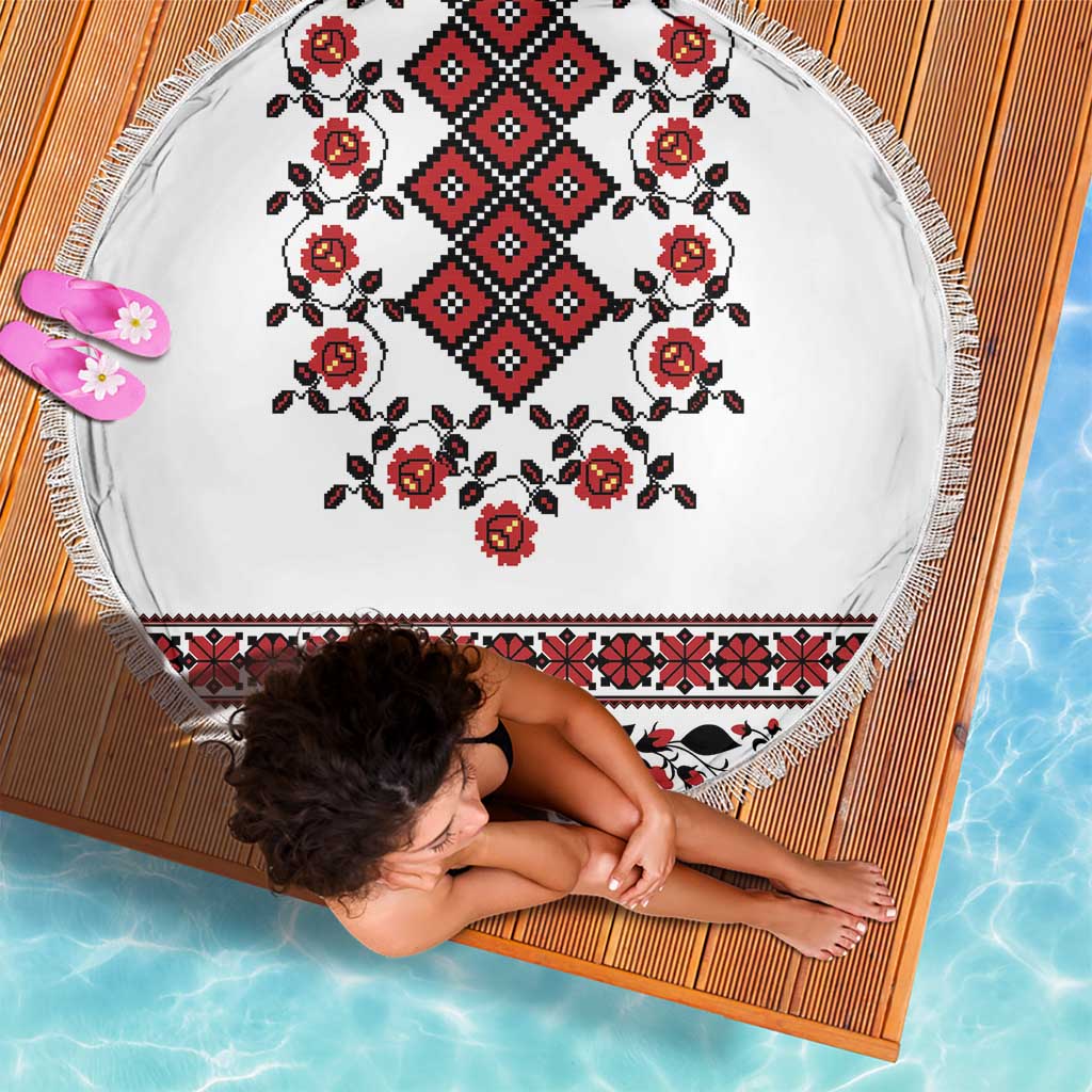 Ukraine Beach Blanket Ukrainian Traditional Folk Patterns