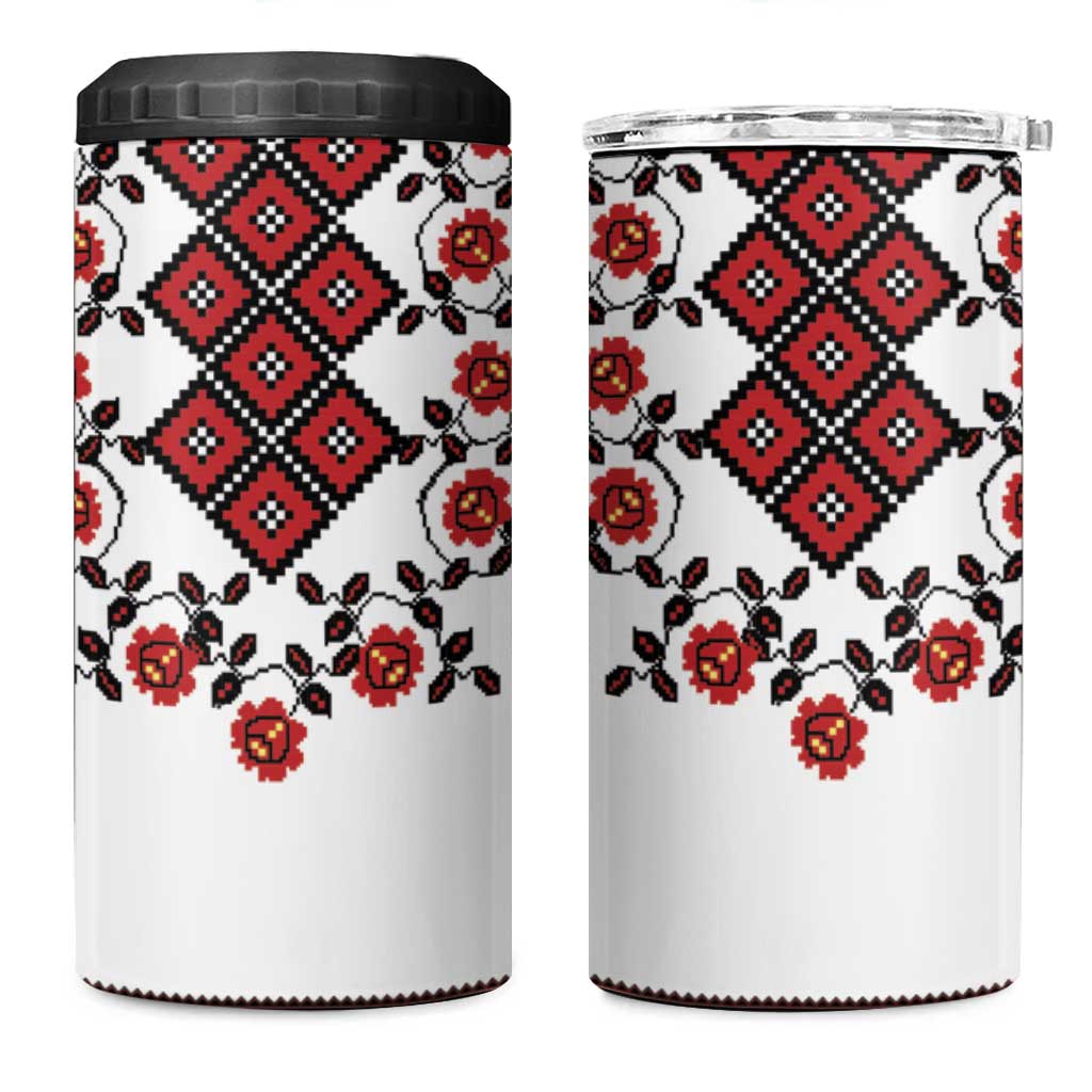 Ukraine 4 in 1 Can Cooler Tumbler Ukrainian Traditional Folk Patterns