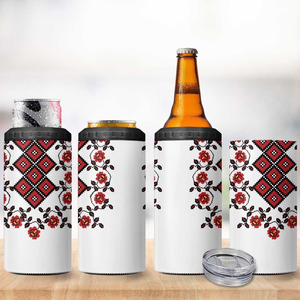 Ukraine 4 in 1 Can Cooler Tumbler Ukrainian Traditional Folk Patterns