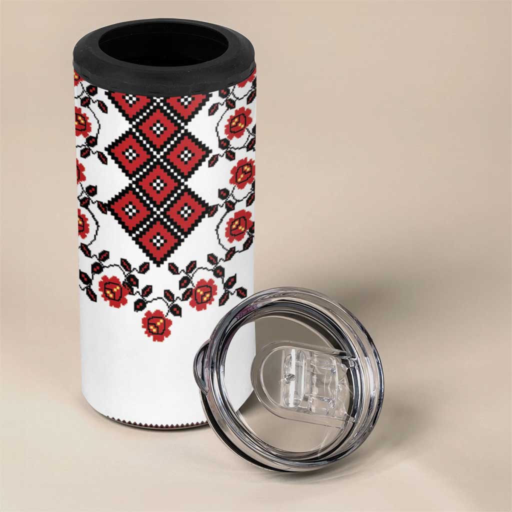 Ukraine 4 in 1 Can Cooler Tumbler Ukrainian Traditional Folk Patterns