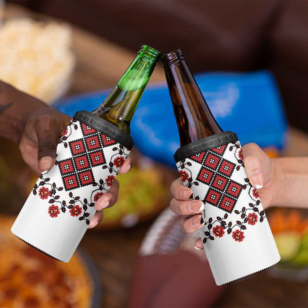 Ukraine 4 in 1 Can Cooler Tumbler Ukrainian Traditional Folk Patterns