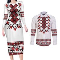 Ukraine Couples Matching Long Sleeve Bodycon Dress and Long Sleeve Button Shirt Ukrainian Traditional Folk Patterns
