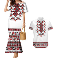 Ukraine Couples Matching Mermaid Dress and Hawaiian Shirt Ukrainian Traditional Folk Patterns