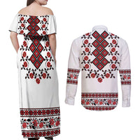 Ukraine Couples Matching Off Shoulder Maxi Dress and Long Sleeve Button Shirt Ukrainian Traditional Folk Patterns