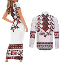 Ukraine Couples Matching Short Sleeve Bodycon Dress and Long Sleeve Button Shirt Ukrainian Traditional Folk Patterns