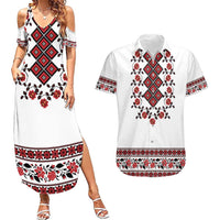 Ukraine Couples Matching Summer Maxi Dress and Hawaiian Shirt Ukrainian Traditional Folk Patterns
