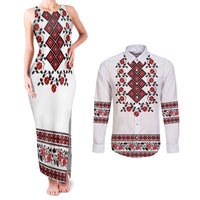 Ukraine Couples Matching Tank Maxi Dress and Long Sleeve Button Shirt Ukrainian Traditional Folk Patterns