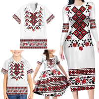 Ukraine Family Matching Long Sleeve Bodycon Dress and Hawaiian Shirt Ukrainian Traditional Folk Patterns