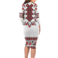 Ukraine Family Matching Long Sleeve Bodycon Dress and Hawaiian Shirt Ukrainian Traditional Folk Patterns