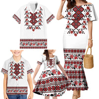 Ukraine Family Matching Mermaid Dress and Hawaiian Shirt Ukrainian Traditional Folk Patterns