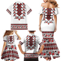 Ukraine Family Matching Mermaid Dress and Hawaiian Shirt Ukrainian Traditional Folk Patterns
