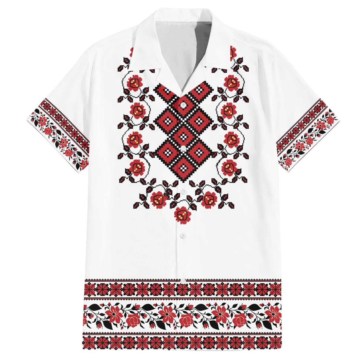 Ukraine Family Matching Off The Shoulder Long Sleeve Dress and Hawaiian Shirt Ukrainian Traditional Folk Patterns