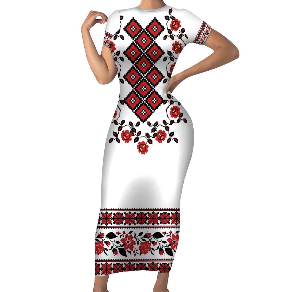 Ukraine Family Matching Short Sleeve Bodycon Dress and Hawaiian Shirt Ukrainian Traditional Folk Patterns