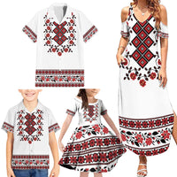 Ukraine Family Matching Summer Maxi Dress and Hawaiian Shirt Ukrainian Traditional Folk Patterns