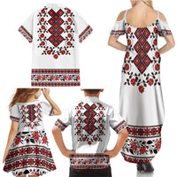 Ukraine Family Matching Summer Maxi Dress and Hawaiian Shirt Ukrainian Traditional Folk Patterns