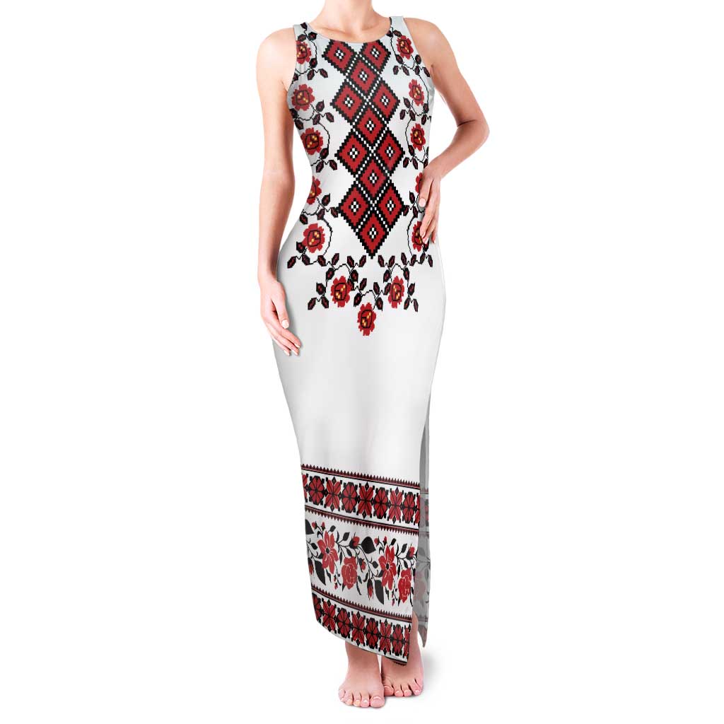 Ukraine Family Matching Tank Maxi Dress and Hawaiian Shirt Ukrainian Traditional Folk Patterns