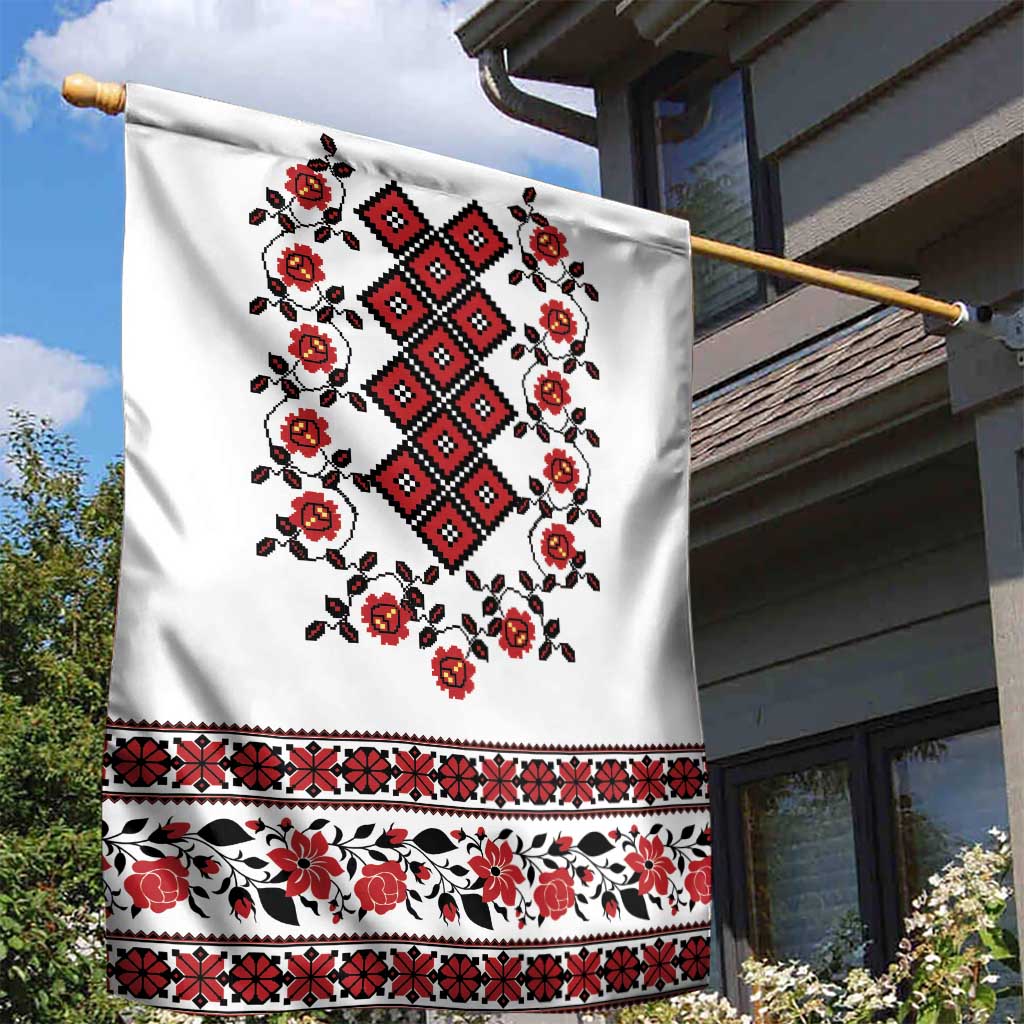 Ukraine Garden Flag Ukrainian Traditional Folk Patterns