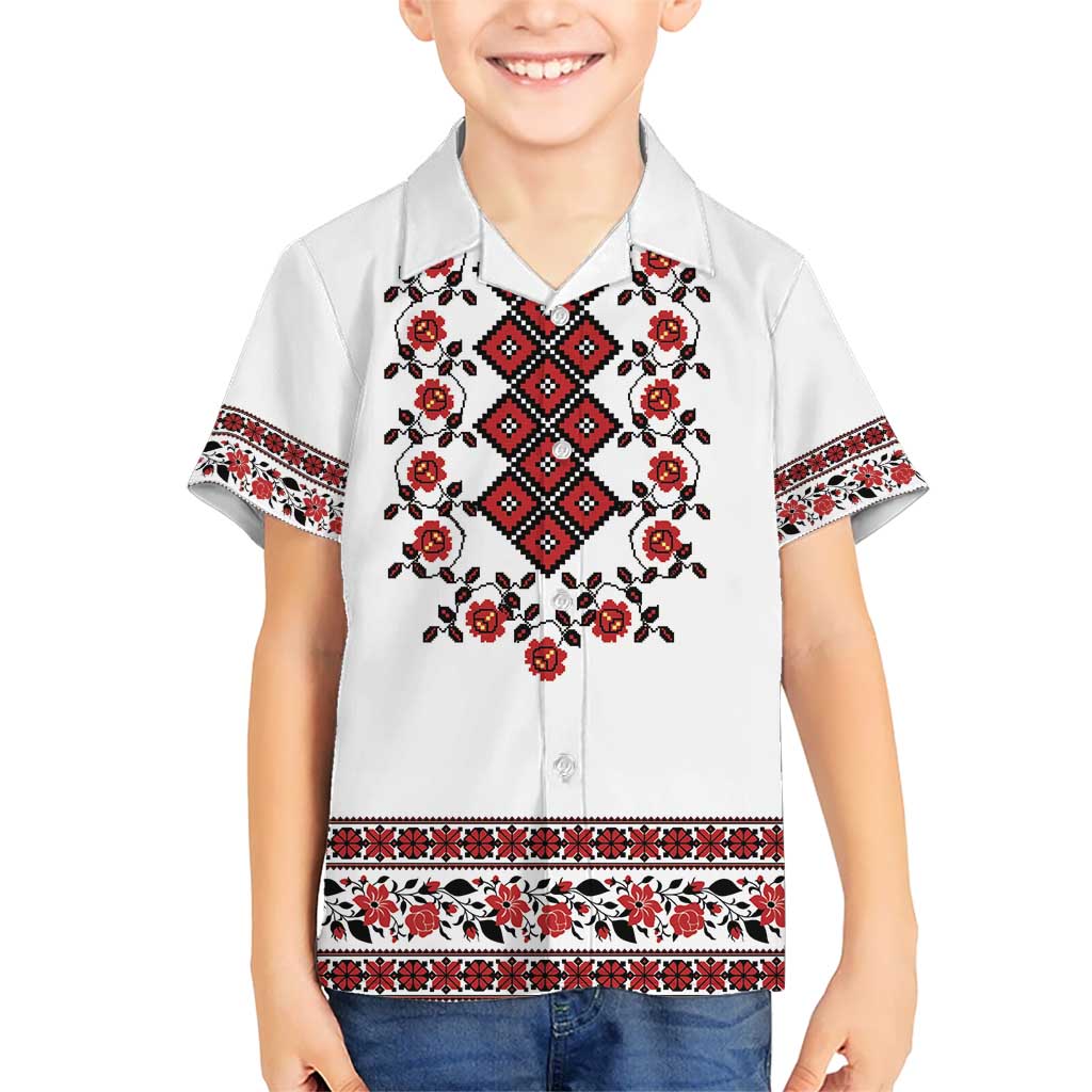 Ukraine Kid Hawaiian Shirt Ukrainian Traditional Folk Patterns