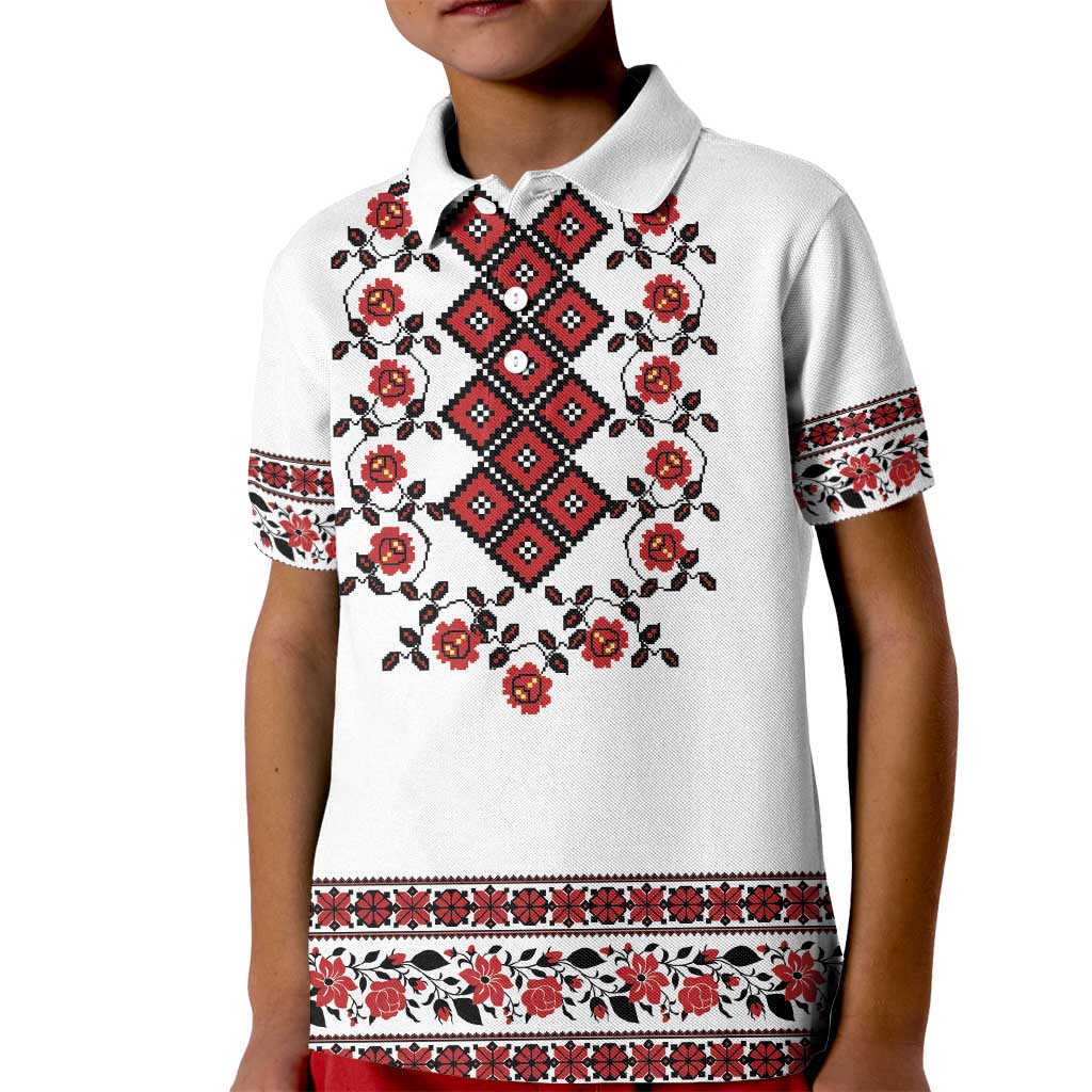 Ukraine Kid Polo Shirt Ukrainian Traditional Folk Patterns