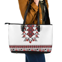 Ukraine Leather Tote Bag Ukrainian Traditional Folk Patterns