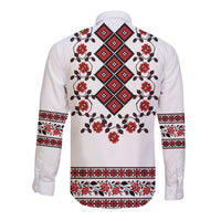 Ukraine Long Sleeve Button Shirt Ukrainian Traditional Folk Patterns
