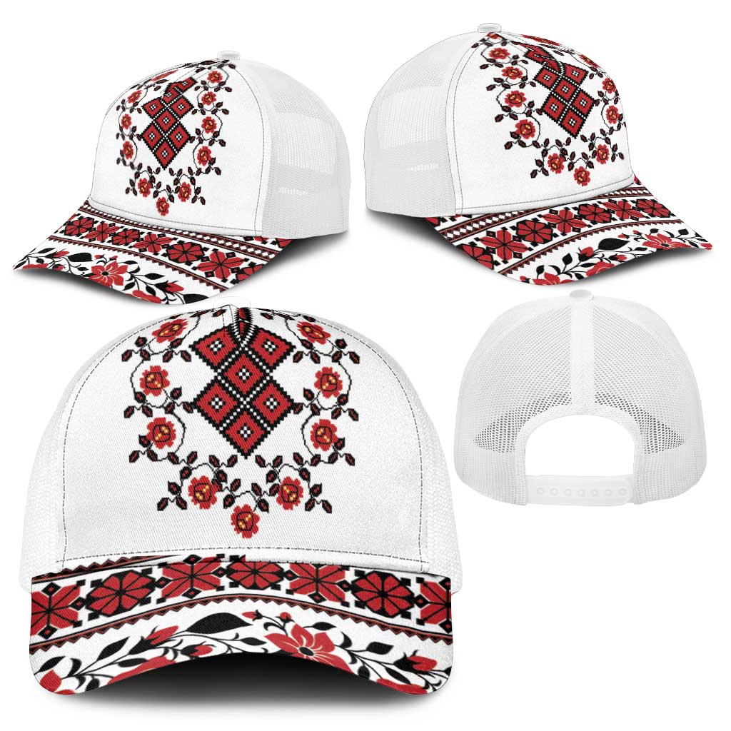Ukraine Mesh Trucker Cap Ukrainian Traditional Folk Patterns - Wonder Print Shop