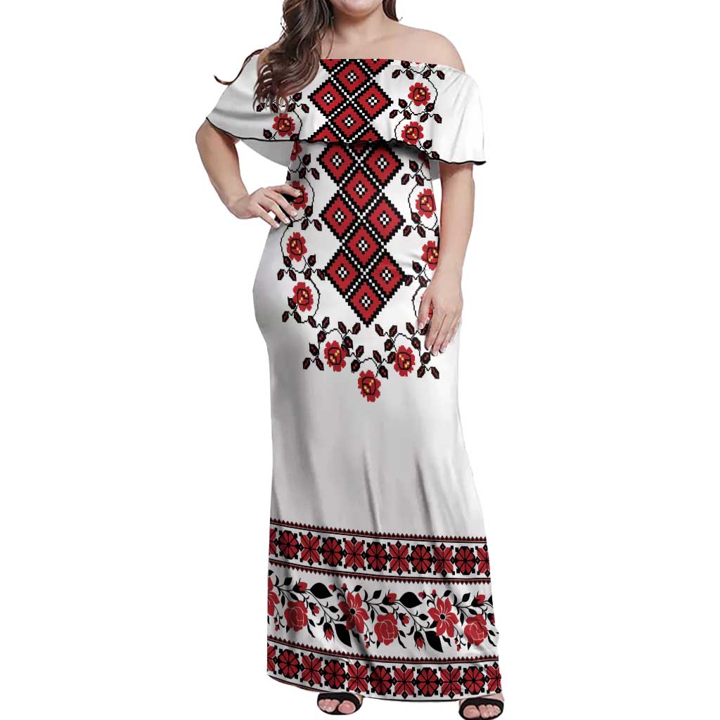 Ukraine Off Shoulder Maxi Dress Ukrainian Traditional Folk Patterns