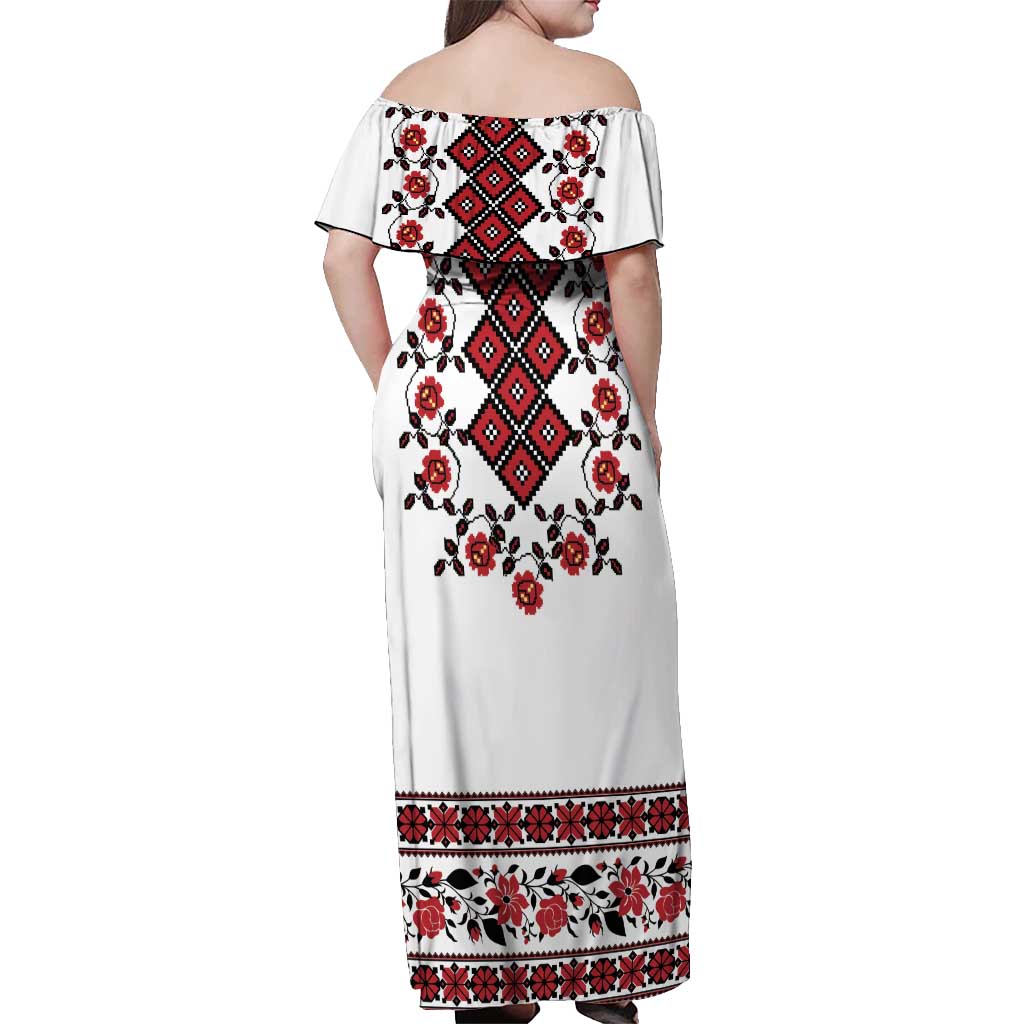 Ukraine Off Shoulder Maxi Dress Ukrainian Traditional Folk Patterns