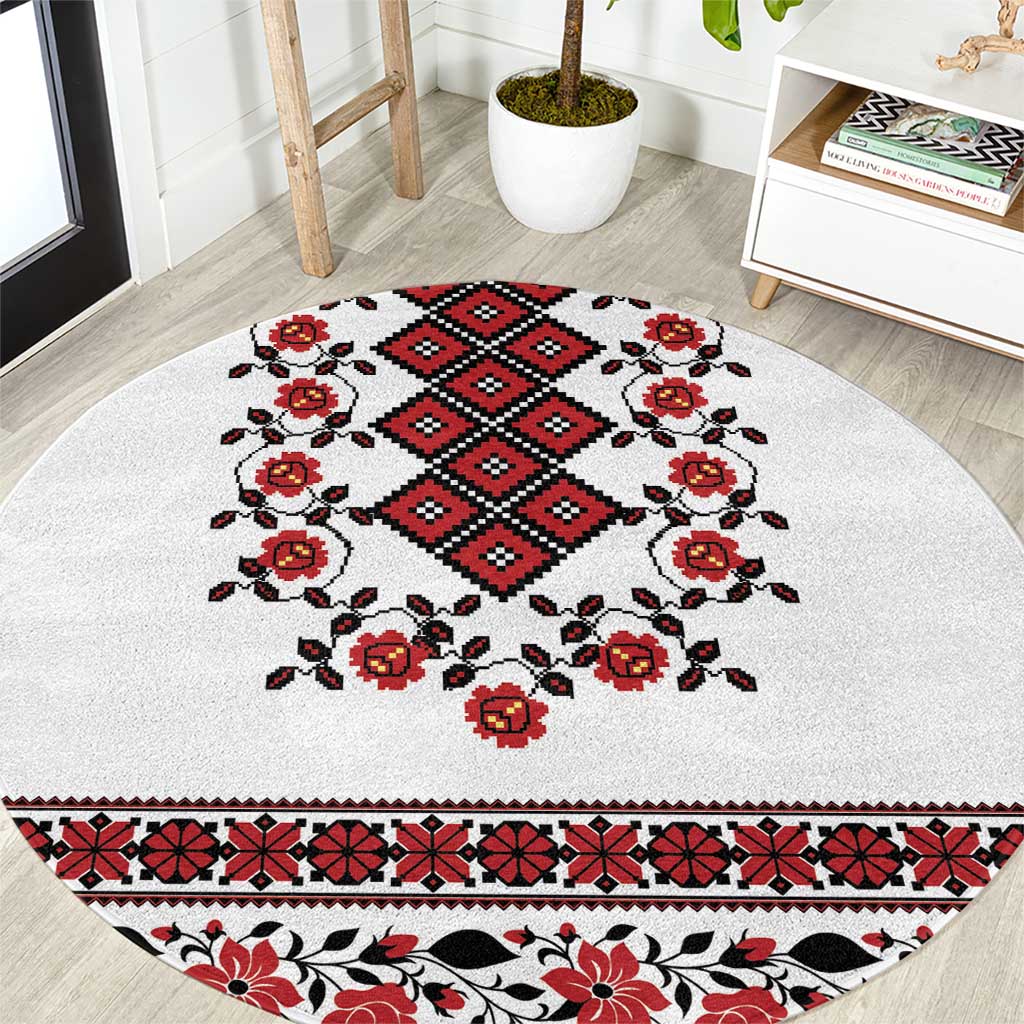 Ukraine Round Carpet Ukrainian Traditional Folk Patterns