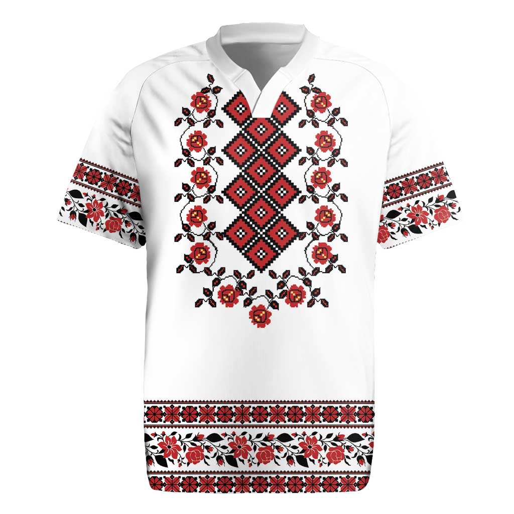 Ukraine Rugby Jersey Ukrainian Traditional Folk Patterns