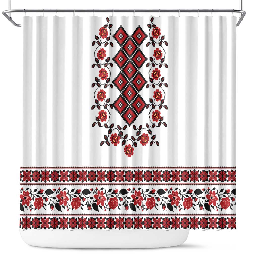 Ukraine Shower Curtain Ukrainian Traditional Folk Patterns