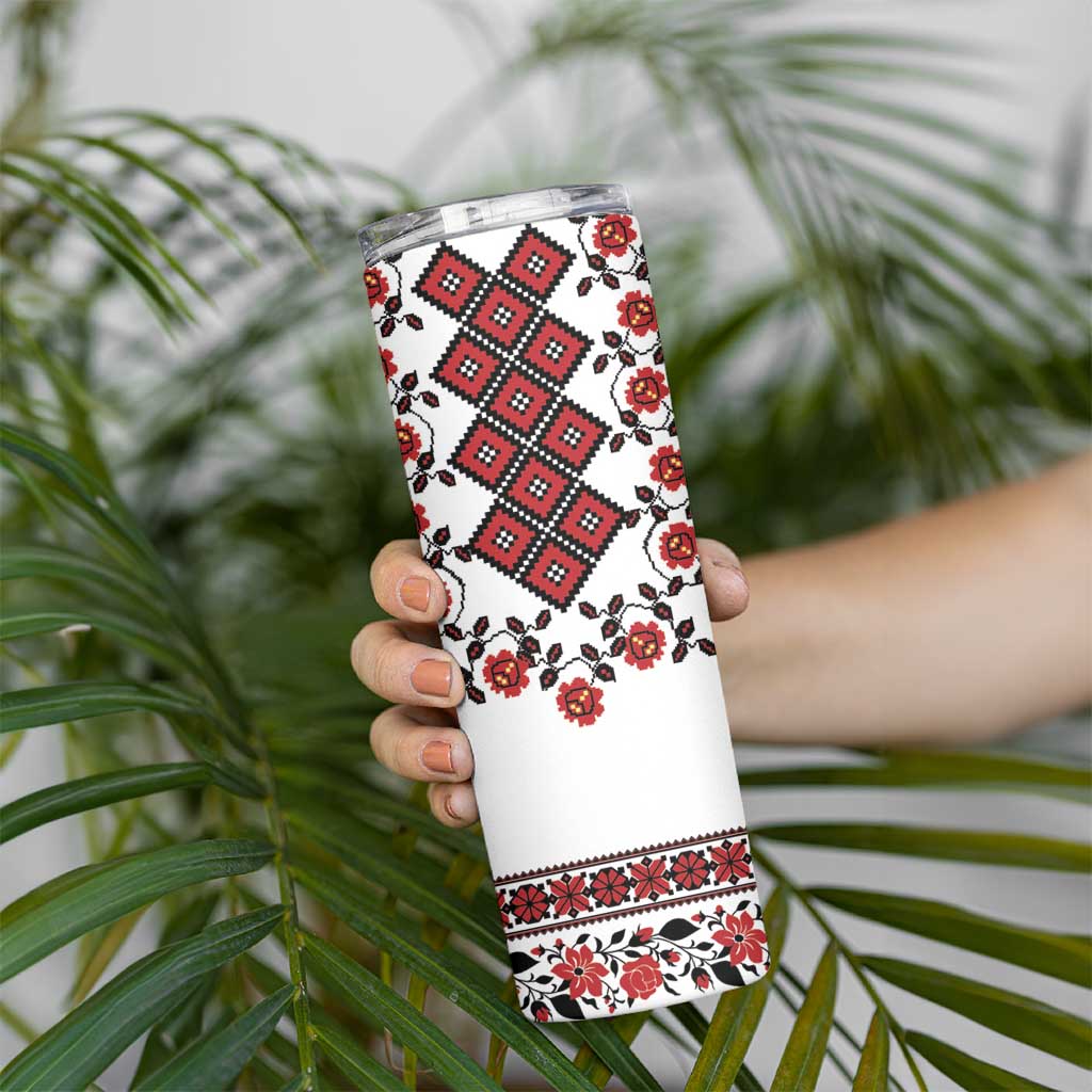 Ukraine Skinny Tumbler Ukrainian Traditional Folk Patterns