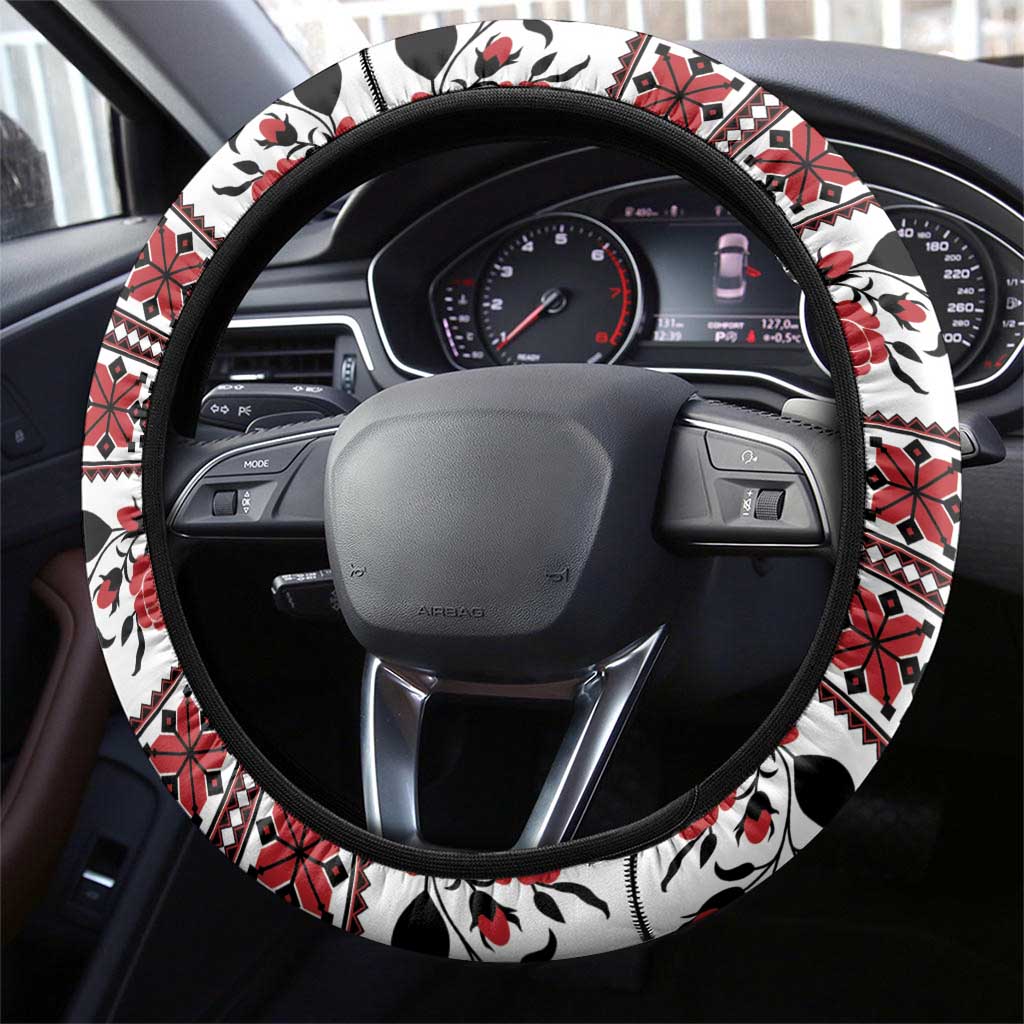 Ukraine Steering Wheel Cover Ukrainian Traditional Folk Patterns