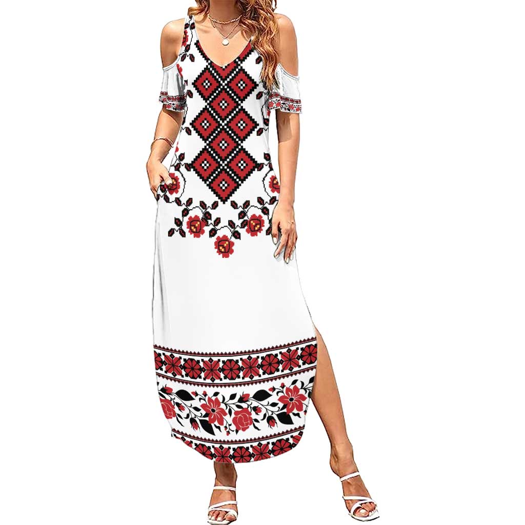 Ukraine Summer Maxi Dress Ukrainian Traditional Folk Patterns