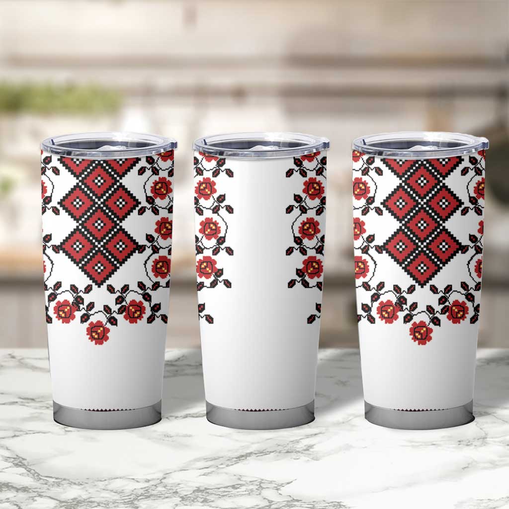 Ukraine Tumbler Cup Ukrainian Traditional Folk Patterns