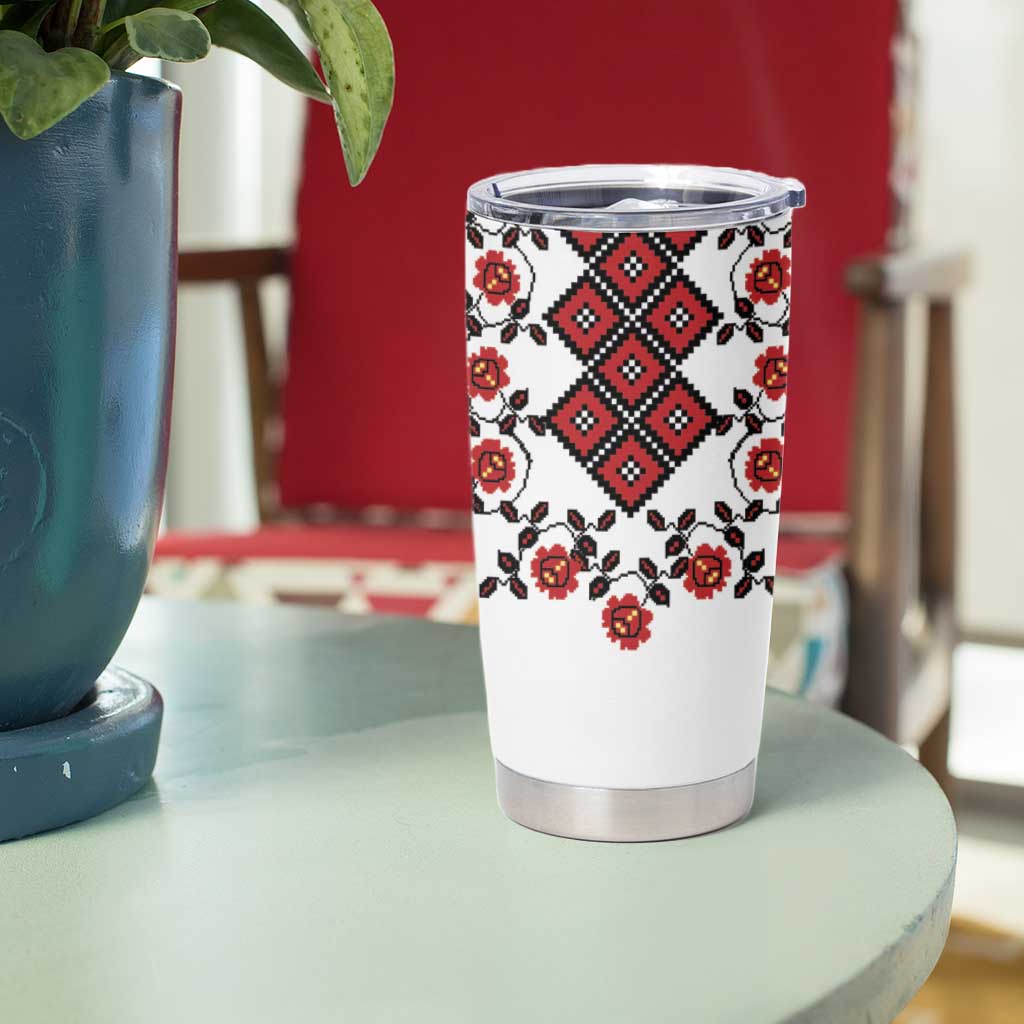 Ukraine Tumbler Cup Ukrainian Traditional Folk Patterns