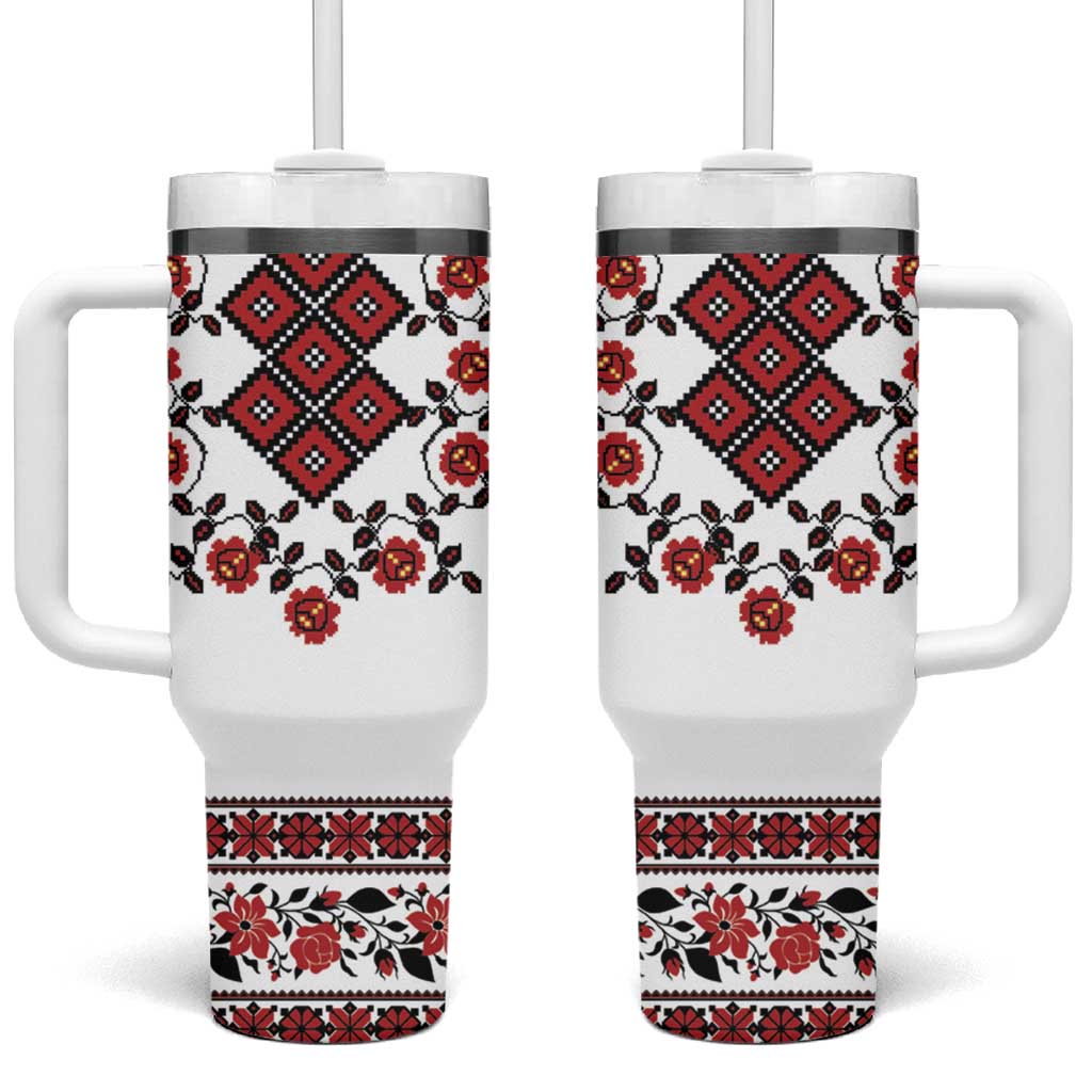 Ukraine Tumbler With Handle Ukrainian Traditional Folk Patterns