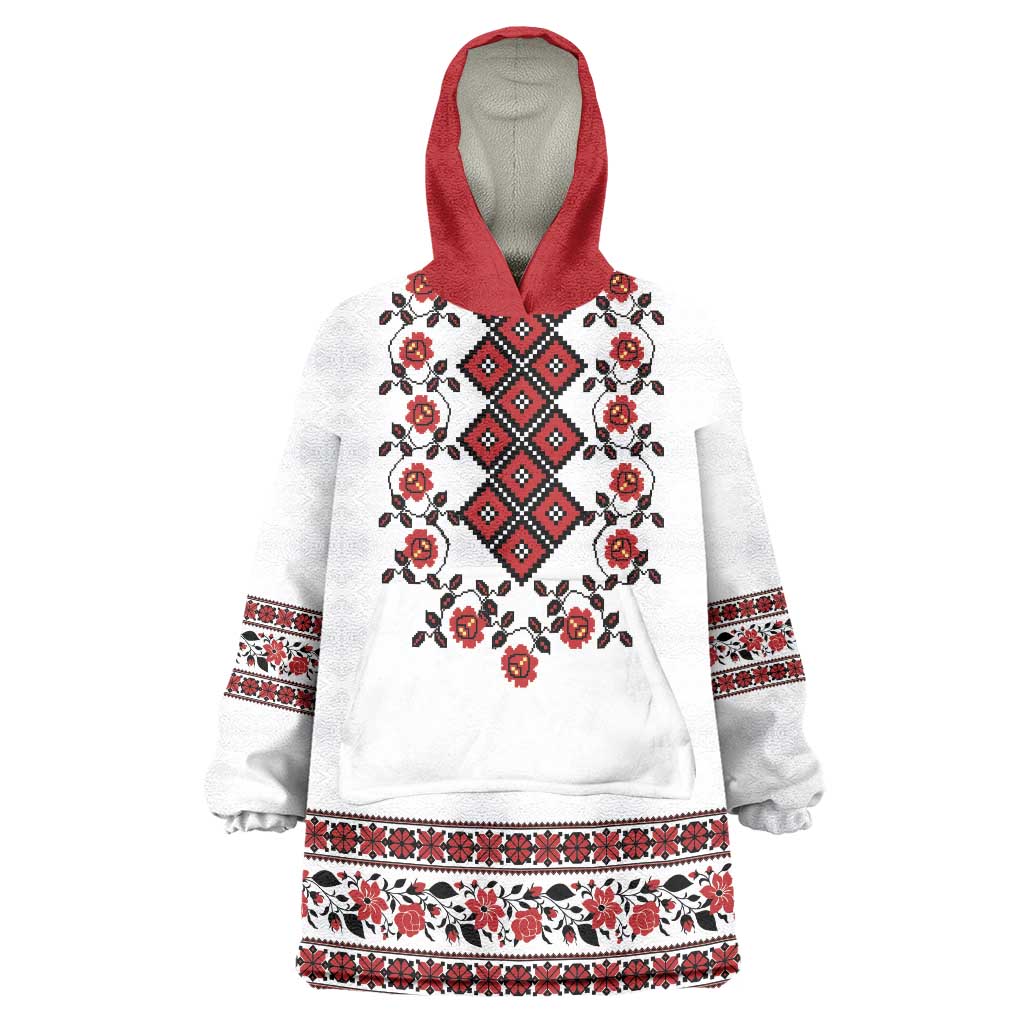 Ukraine Wearable Blanket Hoodie Ukrainian Traditional Folk Patterns